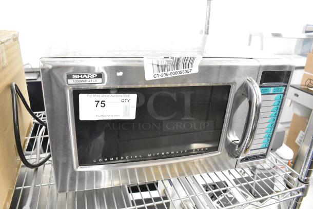 2022 Sharp R-21LVF Stainless Steel Commercial Countertop Microwave Oven. 120 Volts, 1 Phase. - Image 1 of 7