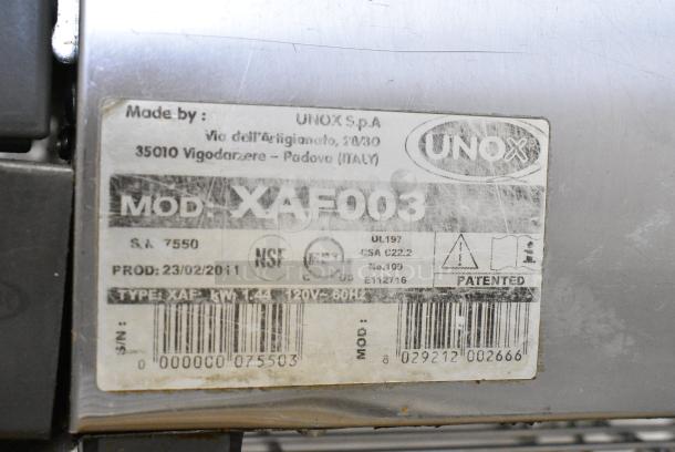 Cadco Unox Roberta XAF003 Stainless Steel Commercial Countertop Electric Powered Convection Oven. 120 Volts, 1 Phase. Tested and Working! - Image 7 of 7