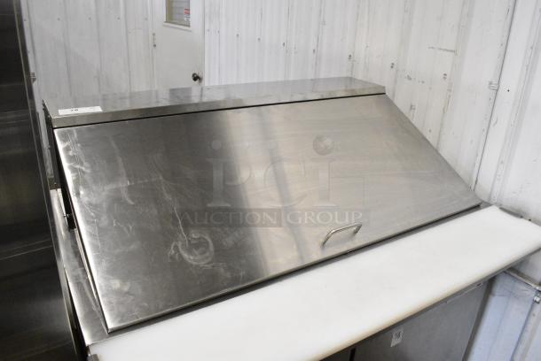 2023 Avantco 178SSPT48MHC Stainless Steel Commercial Sandwich Salad Prep Table Bain Marie Mega Top on Commercial Casters. 115 Volts, 1 Phase. Tested and Working! - Image 3 of 10