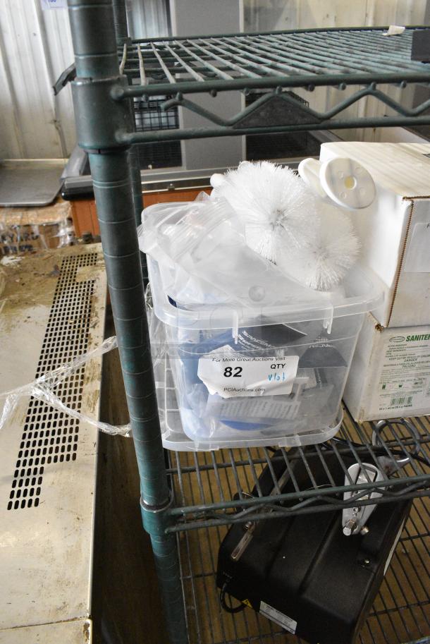 ALL ONE MONEY! Lot of Various Items Including Spaceman Ice Cream Machine Lube, Cleaning Brushes - Image 1 of 4