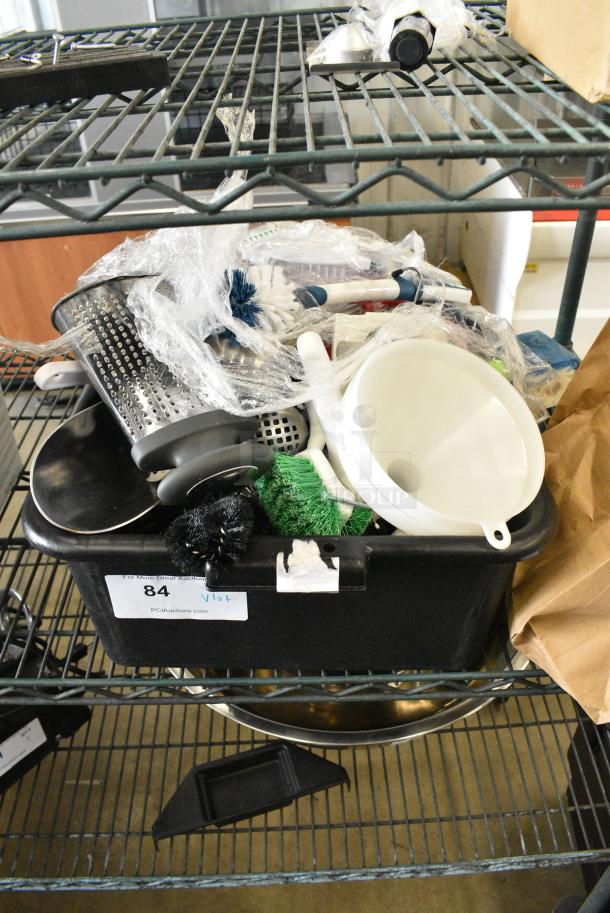 ALL ONE MONEY! Lot of Various Items Including Utensils in Bus Bin - Image 1 of 4