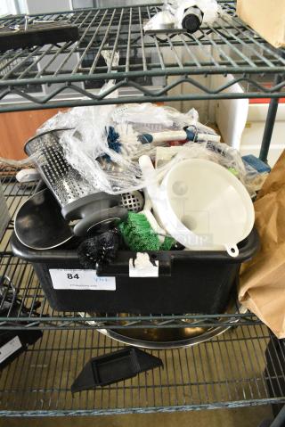 ALL ONE MONEY! Lot of Various Items Including Utensils in Bus Bin
