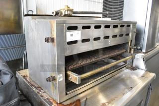 Montague Stainless Steel Commercial Natural Gas Powered Cheese Melter.