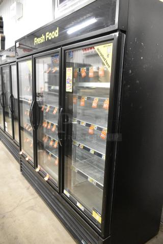 2019 True GDM-72-HC Metal Commercial 3 Door Reach In Cooler Merchandiser w/ Poly Coated Racks. 115 Volts, 1 Phase. Tested and Working!