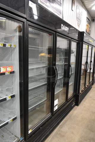 2019 True GDM-72-HC Metal Commercial 3 Door Reach In Cooler Merchandiser w/ Poly Coated Racks. 115 Volts, 1 Phase. Tested and Working!