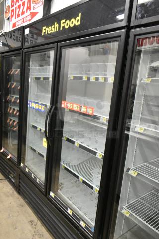 2020 True GDM-49-HC Metal Commercial 2 Door Reach In Cooler Merchandiser w/ Poly Coated Racks. 115 Volts, 1 Phase. Tested and Working!