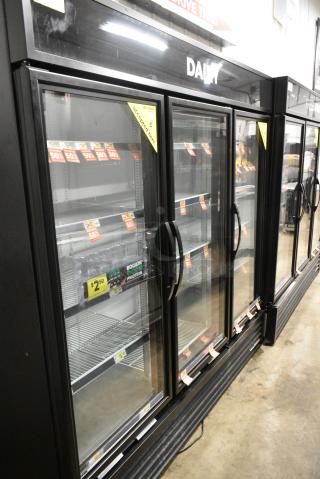 2018 True GDM-72-HC Metal Commercial 3 Door Reach In Cooler Merchandiser w/ Poly Coated Racks. 115 Volts, 1 Phase. Tested and Working!