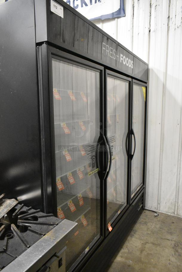 2018 True GDM-72-HC Metal Commercial 3 Door Reach In Cooler Merchandiser w/ Poly Coated Racks. 115 Volts, 1 Phase. Tested and Working! - Image 1 of 7