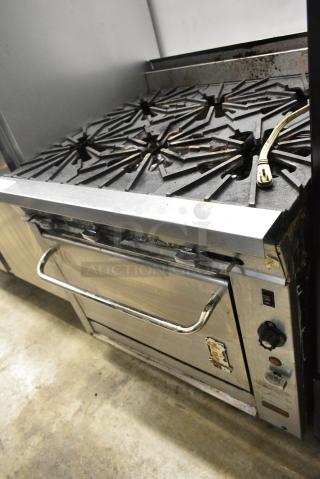 Montague Stainless Steel Commercial Natural Gas Powered 6 Burner Range w/ CONVECTION Oven.