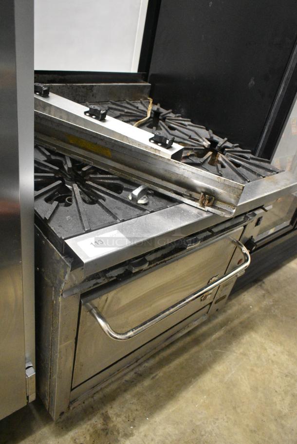 Montague Stainless Steel Commercial Natural Gas Powered 6 Burner Range w/ CONVECTION Oven. - Image 3 of 11