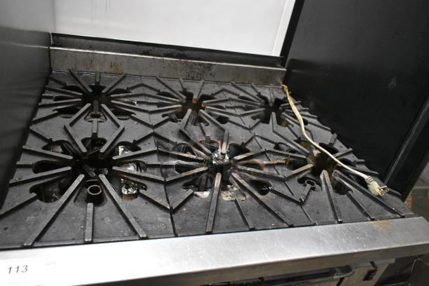 Montague Stainless Steel Commercial Natural Gas Powered 6 Burner Range w/ CONVECTION Oven. - Image 6 of 11