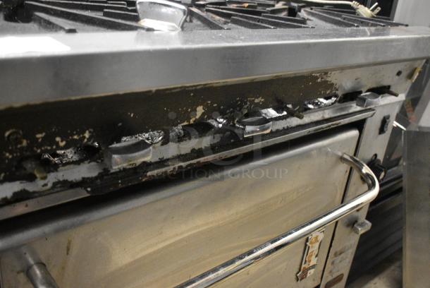 Montague Stainless Steel Commercial Natural Gas Powered 6 Burner Range w/ CONVECTION Oven. - Image 8 of 11