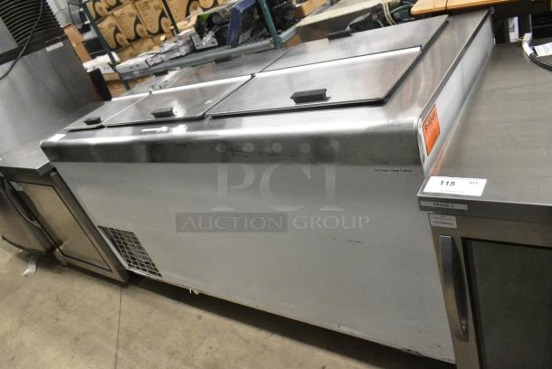 Stainless Steel Commercial Chest Freezer w/ 3 Center Hinge Lid on Commercial Casters. 115 Volts, 1 Phase. Tested and Working! - Image 2 of 14