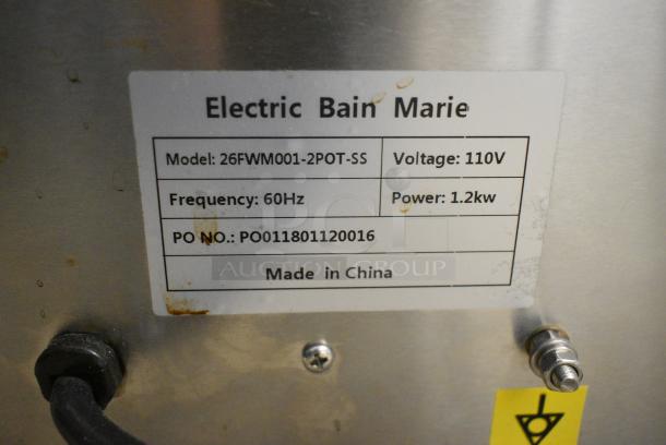 26FWM001-2POT-SS Stainless Steel Commercial Single Bay Food Warmer. 110 Volts, 1 Phase. Tested and Working! - Image 5 of 5