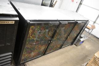 Beverage Air BB72GY-1-B Metal Commercial 3 Door Back Bar Cooler Merchandiser. One Door Does Not Open. 115 Volts, 1 Phase. Tested and Working!