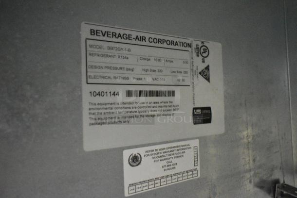 Beverage Air BB72GY-1-B Metal Commercial 3 Door Back Bar Cooler Merchandiser. 115 Volts, 1 Phase. Tested and Working! - Image 7 of 7