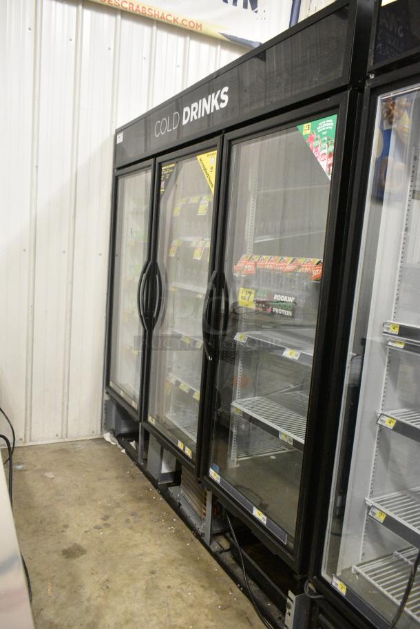 2018 True GDM-72-HC Metal Commercial 3 Door Reach In Cooler Merchandiser w/ Poly Coated Racks. 115 Volts, 1 Phase. Tested and Working! - Image 2 of 9