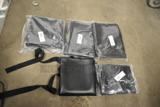 BRAND NEW IN BOX! 271V105BLK Intedge V-105-BLK Black 40 Mil Adjustable Vinyl Dishwasher Apron - 28" x 26"