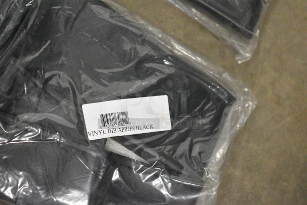 BRAND NEW IN BOX! 271V105BLK Intedge V-105-BLK Black 40 Mil Adjustable Vinyl Dishwasher Apron - 28" x 26" - Image 4 of 5