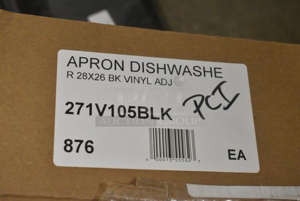 BRAND NEW IN BOX! 271V105BLK Intedge V-105-BLK Black 40 Mil Adjustable Vinyl Dishwasher Apron - 28" x 26" - Image 5 of 5