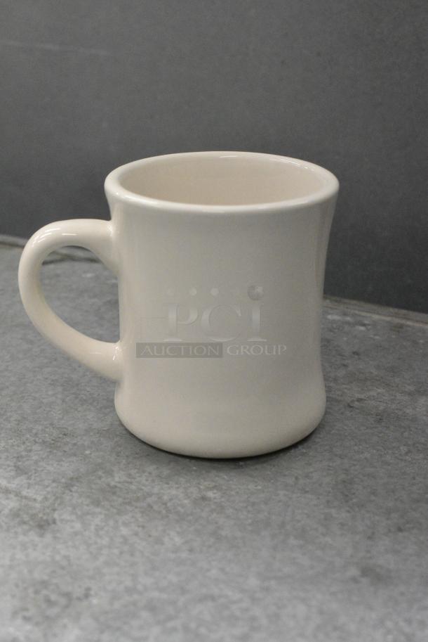 BRAND NEW SCRATCH AND DENT! Box of 9 999VICMUG12 Acopa 12 oz. Ivory (American White) Customizable Victor Stoneware Coffee Mug - Image 1 of 7