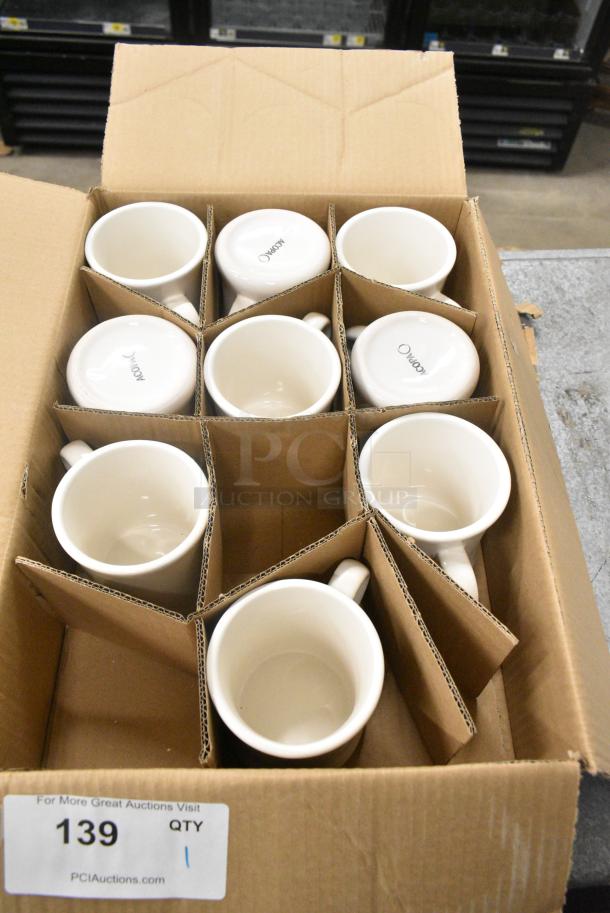 BRAND NEW SCRATCH AND DENT! Box of 9 999VICMUG12 Acopa 12 oz. Ivory (American White) Customizable Victor Stoneware Coffee Mug - Image 3 of 7