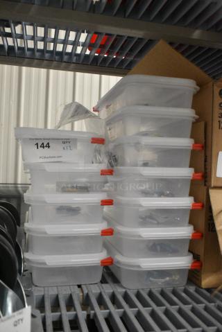 12 BRAND NEW SCRATCH AND DENT! Araven 03029 1/3 Size Translucent Polypropylene Food Pan with Airtight Lid - 2 1/2" Deep. 12 Times Your Bid!