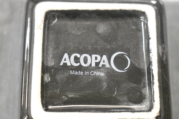 BRAND NEW SCRATCH AND DENT! Box of 8 999BWSQB11BK Acopa 8 oz. Glossy Black Square Stoneware Bowl - Image 6 of 8