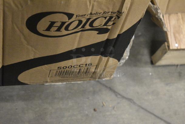 25 BRAND NEW SCRATCH AND DENT! Items Including 5005GTWH Lavex Linen-Feel White Customizable 1/6 Fold Guest Towel - 500/Case, Berry AEP 404648G 45 Gallon 1.9 Mil 40" x 46" Low Density Heavy-Duty Can Liner / Trash Bag - 100/Case, 5014046 Lavex Li'l Herc 45 Gallon 1 Mil 40" x 46" Low Density Medium-Duty Black Can Liner / Trash Bag - 100/Case, 500CC16 Choice Clear PET Customizable Plastic Cold Cup - 16 oz. - 1,000/Case, 5005GTWH Lavex Linen-Feel White Customizable 1/6 Fold Guest Towel - 500/Case, 176BPAN8542 Baker's Lane 1 lb. Glazed Aluminized Steel Bread Loaf Pan - 8 1/2" x 4 1/2" x 2 3/4". 25 Times Your Bid! - Image 9 of 14