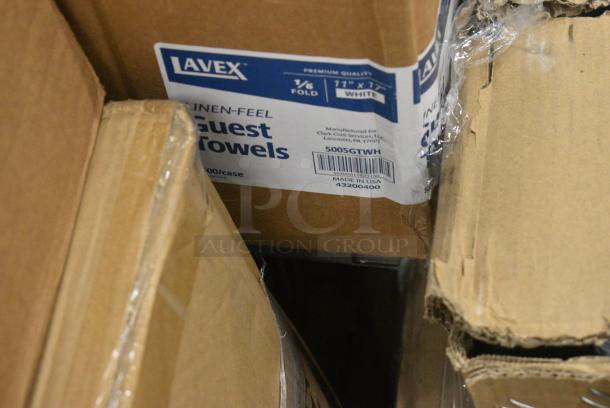 25 BRAND NEW SCRATCH AND DENT! Items Including 5005GTWH Lavex Linen-Feel White Customizable 1/6 Fold Guest Towel - 500/Case, Berry AEP 404648G 45 Gallon 1.9 Mil 40" x 46" Low Density Heavy-Duty Can Liner / Trash Bag - 100/Case, 5014046 Lavex Li'l Herc 45 Gallon 1 Mil 40" x 46" Low Density Medium-Duty Black Can Liner / Trash Bag - 100/Case, 500CC16 Choice Clear PET Customizable Plastic Cold Cup - 16 oz. - 1,000/Case, 5005GTWH Lavex Linen-Feel White Customizable 1/6 Fold Guest Towel - 500/Case, 176BPAN8542 Baker's Lane 1 lb. Glazed Aluminized Steel Bread Loaf Pan - 8 1/2" x 4 1/2" x 2 3/4". 25 Times Your Bid! - Image 11 of 14