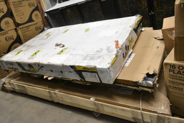 5 BRAND NEW SCRATCH AND DENT! Items Including 522ETSG3072 Steelton 30" x 72" 18 Gauge 430 Stainless Steel Work Table with Undershelf, 2 460SW2460 Regency Spec Line 24" x 60" NSF Stainless Steel Wire Shelf. 5 Times Your Bid! - Image 1 of 6