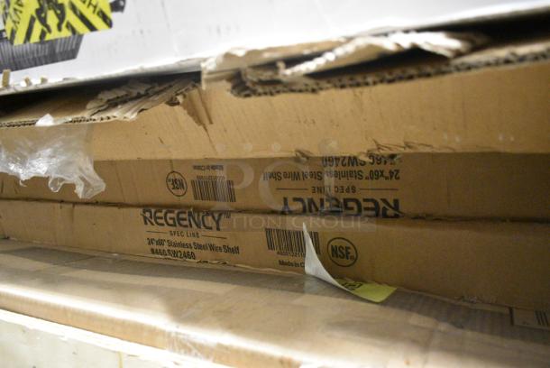 5 BRAND NEW SCRATCH AND DENT! Items Including 522ETSG3072 Steelton 30" x 72" 18 Gauge 430 Stainless Steel Work Table with Undershelf, 2 460SW2460 Regency Spec Line 24" x 60" NSF Stainless Steel Wire Shelf. 5 Times Your Bid! - Image 6 of 6