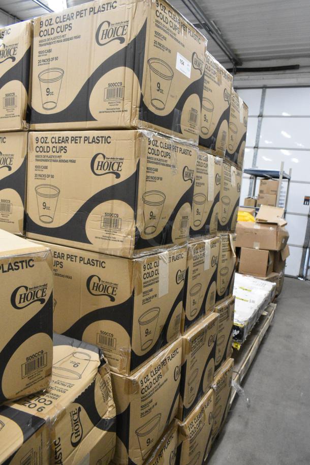 30 BRAND NEW SCRATCH AND DENT! Choice 500CC9 9 oz. Clear PET Customizable Plastic Squat Cold Cup - 1,000/Case. 30 Times Your Bid! - Image 1 of 4