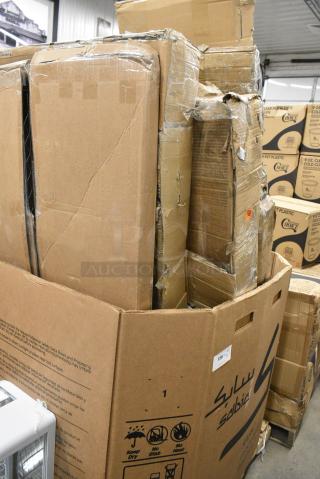 9 BRAND NEW SCRATCH AND DENT! Items Including 109APR1826L Regency 20 Pan Side Load Bun / Sheet Pan Rack - Unassembled, 600T3072G Regency 30" x 72" 18-Gauge 304 Stainless Steel Commercial Work Table with Galvanized Legs and Undershelf, 522EBTKD3060D Steelton 30" x 60" 16 Gauge Type 430 Stainless Steel Enclosed Base Sliding Door Table. 9 Times Your Bid!