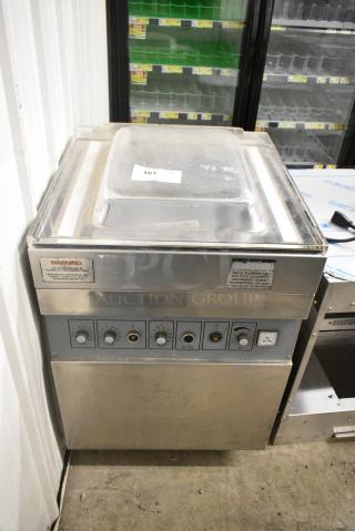 Hobart H-190G Metal Commercial Vacuum Sealer on Commercial Casters. 240 Volts, 3 Phase.
