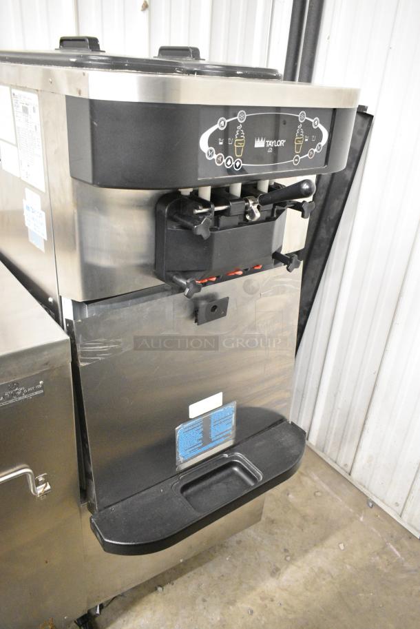 Taylor C723-33 Stainless Steel Commercial Floor Style Water Cooled 2 Flavor w/ Twist Soft Serve Ice Cream Machine on Commercial Casters. 208-230 Volts, 3 Phase. - Image 1 of 10