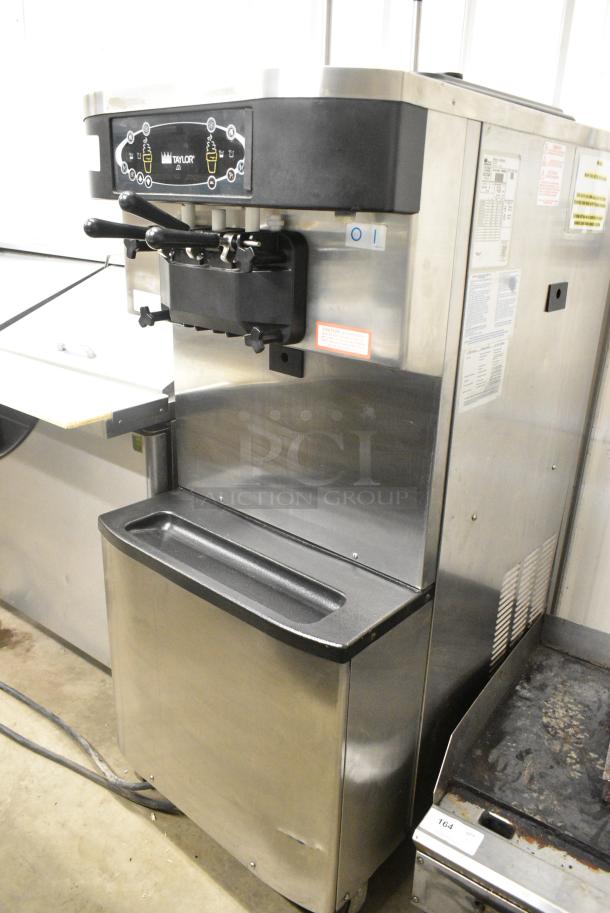 Taylor C713-33 Stainless Steel Commercial Floor Style Water Cooled 2 Flavor w/ Twist Soft Serve Ice Cream Machine on Commercial Casters. 208-230 Volts, 3 Phase. - Image 2 of 11