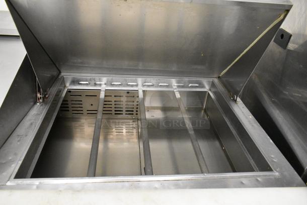 Turbo Air TST-60SD-24 Stainless Steel Commercial Sandwich Salad Prep Table Bain Marie Mega Top on Commercial Casters. 115 Volts, 1 Phase. Tested and Working! - Image 6 of 10