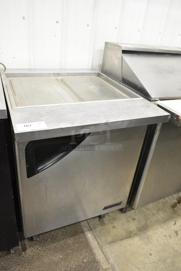 Turbo Air TST-28SD-12 Stainless Steel Commercial Sandwich Salad Prep Table Bain Marie on Commercial Casters. 115 Volts, 1 Phase. Tested and Powers On But Does Not Get Cold - Image 1 of 9