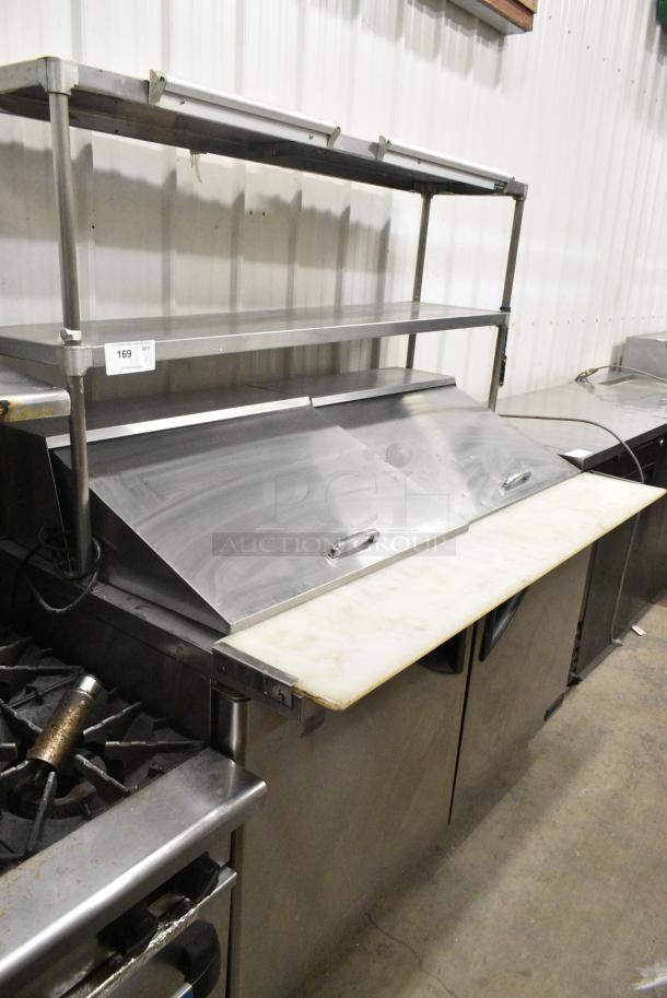 Turbo Air T-60SD Stainless Steel Commercial Sandwich Salad Prep Table Bain Marie w/ 2 Tier Over Shelf on Commercial Casters. 115 Volts, 1 Phase. Tested and Powers On But Does Not Get Cold - Image 1 of 10