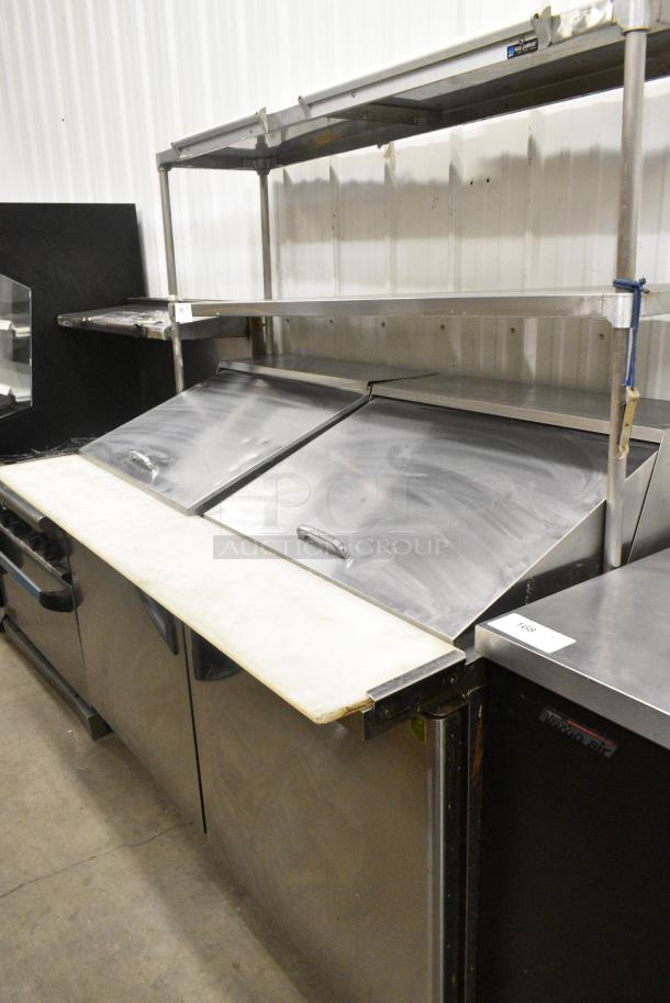 Turbo Air T-60SD Stainless Steel Commercial Sandwich Salad Prep Table Bain Marie w/ 2 Tier Over Shelf on Commercial Casters. 115 Volts, 1 Phase. Tested and Powers On But Does Not Get Cold - Image 2 of 10