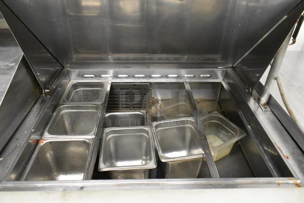 Turbo Air T-60SD Stainless Steel Commercial Sandwich Salad Prep Table Bain Marie w/ 2 Tier Over Shelf on Commercial Casters. 115 Volts, 1 Phase. Tested and Powers On But Does Not Get Cold - Image 5 of 10