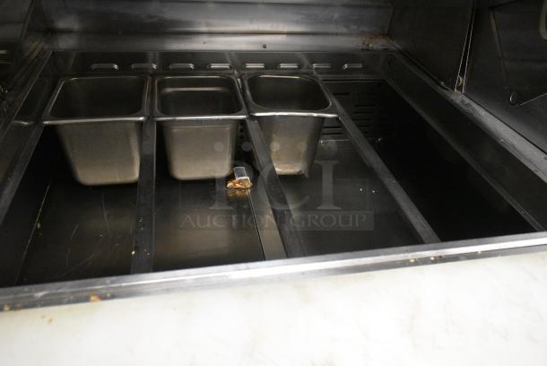 Turbo Air T-60SD Stainless Steel Commercial Sandwich Salad Prep Table Bain Marie w/ 2 Tier Over Shelf on Commercial Casters. 115 Volts, 1 Phase. Tested and Powers On But Does Not Get Cold - Image 6 of 10