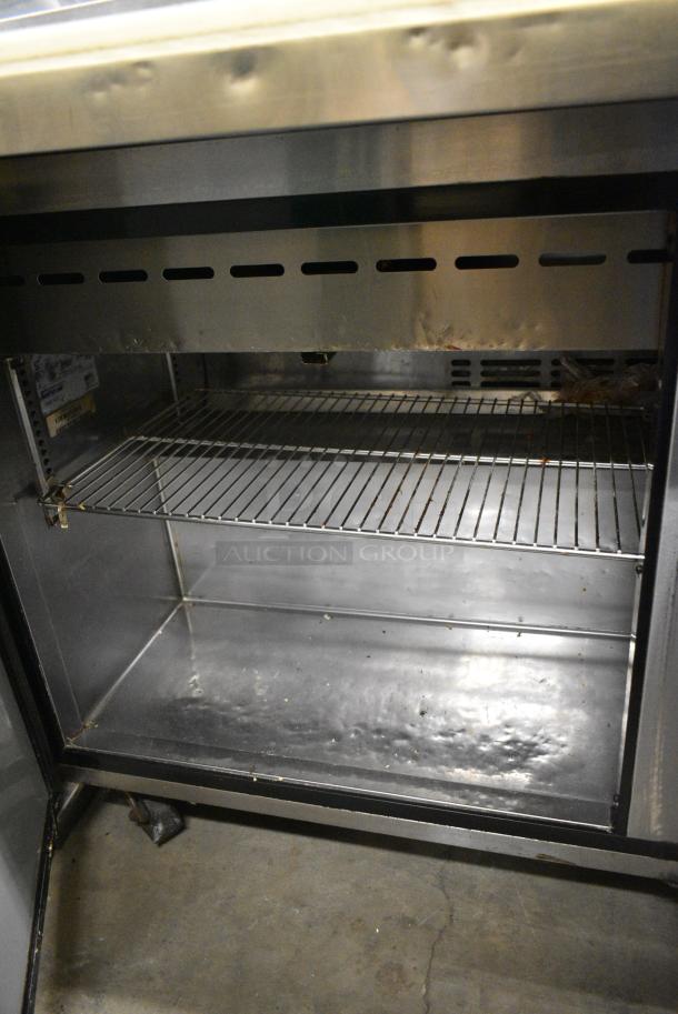Turbo Air T-60SD Stainless Steel Commercial Sandwich Salad Prep Table Bain Marie w/ 2 Tier Over Shelf on Commercial Casters. 115 Volts, 1 Phase. Tested and Powers On But Does Not Get Cold - Image 8 of 10