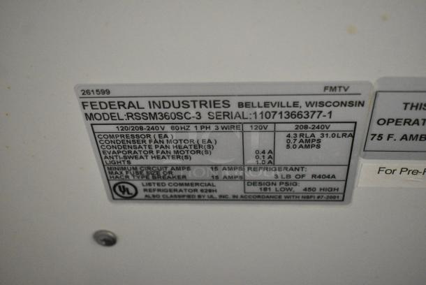 Federal RSSM560SC-3 Metal Commercial Open Grab N Go Merchandiser on Commercial Casters. 120/208-240 Volts, 1 Phase. - Image 7 of 7