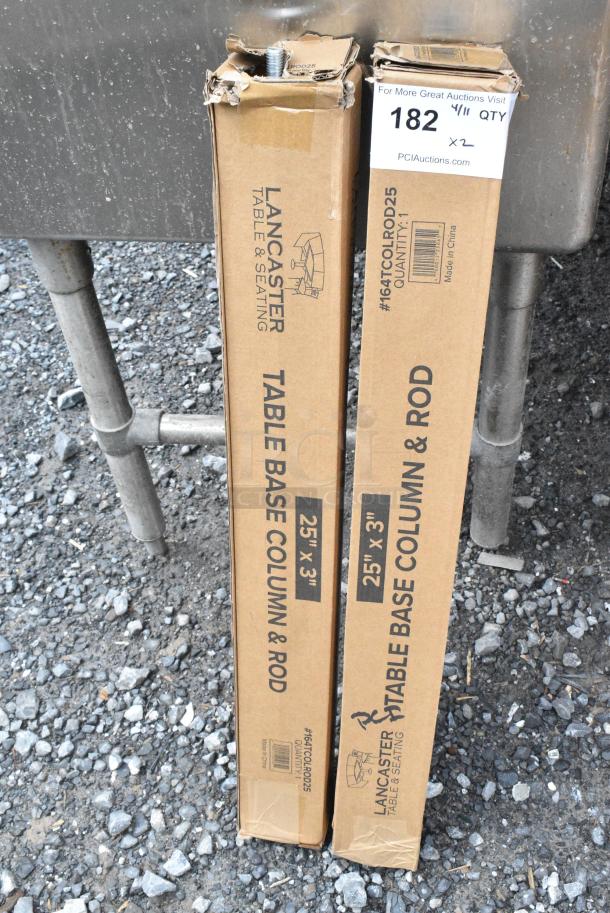 2 BRAND NEW SCRATCH AND DENT! Lancaster Table & Seating 164TCOLROD25 25 3/16" Standard Height Table Base Column and Rod. 2 Times Your Bid! - Image 1 of 2