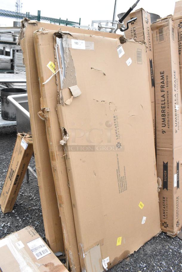 4 BRAND NEW SCRATCH AND DENT! Lancaster Table & Seating 1643060TFBAW 30" x 60" Rectangular Thermo-Formed MDF Table Top with Barnwood Finish. 4 Times Your Bid! - Image 1 of 2