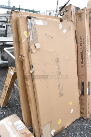 4 BRAND NEW SCRATCH AND DENT! Lancaster Table & Seating 1643060TFBAW 30" x 60" Rectangular Thermo-Formed MDF Table Top with Barnwood Finish. 4 Times Your Bid!