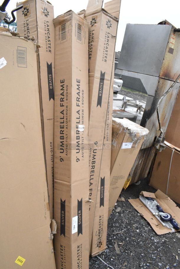 6 BRAND NEW SCRATCH AND DENT! Lancaster Table & Seating 427UMFAR9ASL Umbrellas. 6 Times Your Bid! - Image 1 of 2