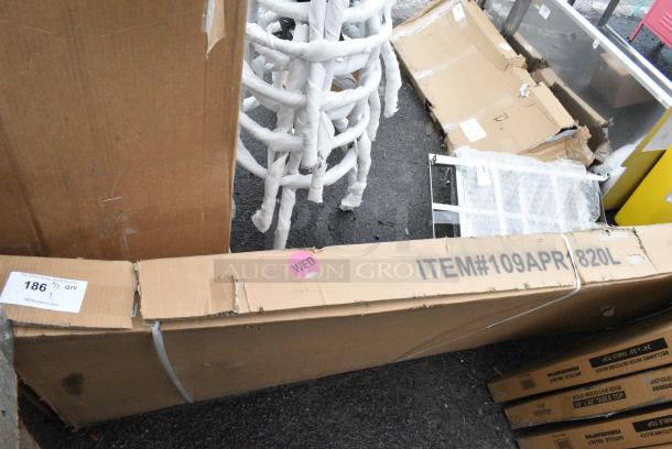 BRAND NEW SCRATCH AND DENT! Regency 109APR1820L 20 Pan End Load Bun / Sheet Pan Rack with Non-Marking Casters - Unassembled. May Be Missing Pieces - Image 1 of 3